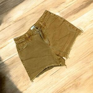 Universal Thread Brown Tan Shorts S Denim Cutoff Rise Vintage Midi 26” 2